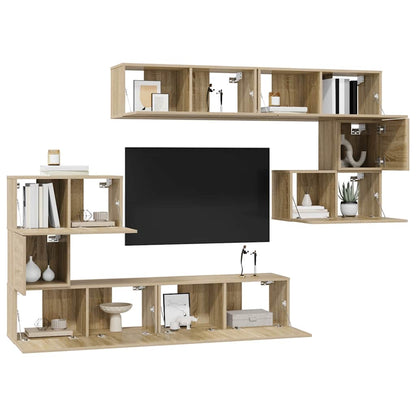 vidaXL Ensemble de 8 meubles TV Chêne Sonoma Bois d'ingénierie