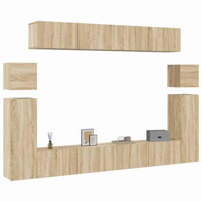 vidaXL Ensemble de 8 meubles TV Chêne Sonoma Bois d'ingénierie