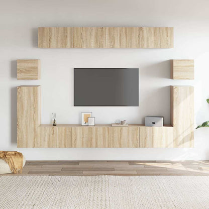vidaXL Ensemble de 8 meubles TV Chêne Sonoma Bois d'ingénierie