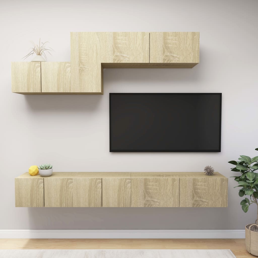vidaXL Meuble TV 6 pièces Aggloméré Chêne Sonoma