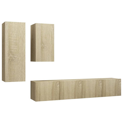 vidaXL Meuble TV 4 pcs Aggloméré Chêne Sonoma