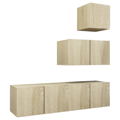 vidaXL Meuble TV 4 pcs Aggloméré Chêne Sonoma