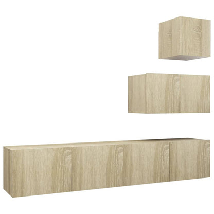 vidaXL Meuble TV 4 pcs Aggloméré Chêne Sonoma