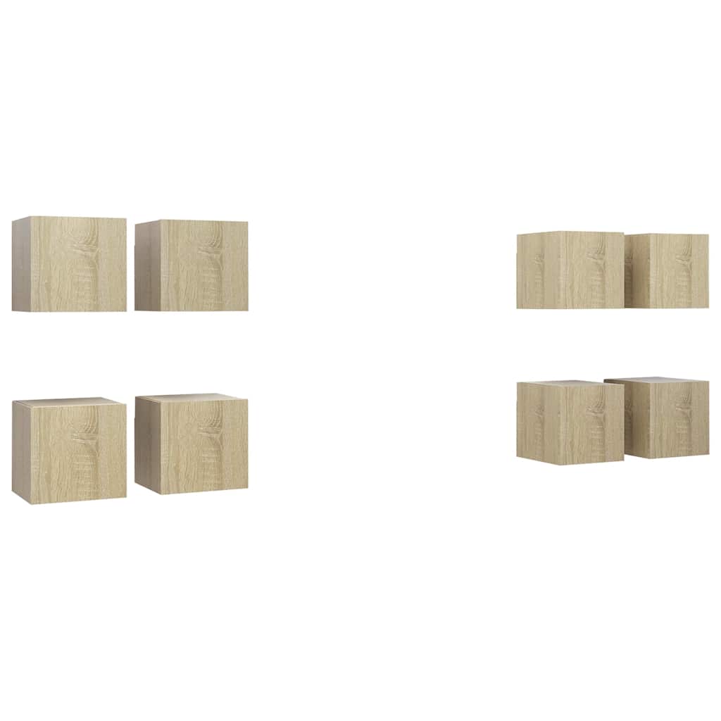 vidaXL Meubles muraux de télévision 8 pcs Chêne Sonoma 30,5x30x30 cm