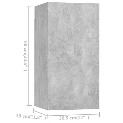 vidaXL Meuble TV 4 pcs Gris béton Aggloméré