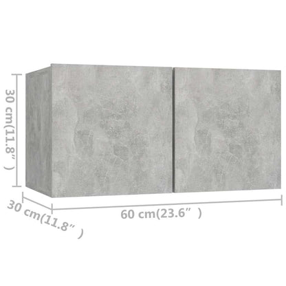vidaXL Meuble TV 4 pcs Gris béton Aggloméré
