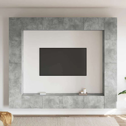 vidaXL Meuble TV 8 pcs Gris béton Aggloméré