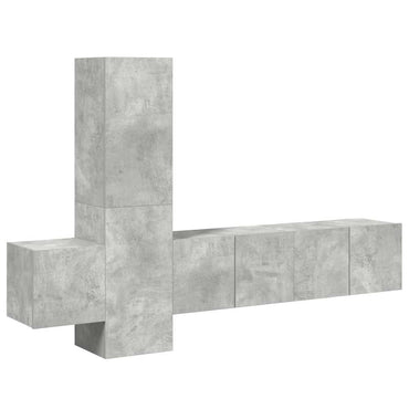 vidaXL Meuble TV 5 pcs Gris béton Aggloméré