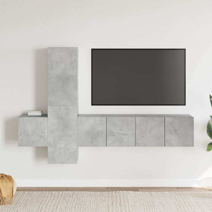 vidaXL Meuble TV 5 pcs Gris béton Aggloméré