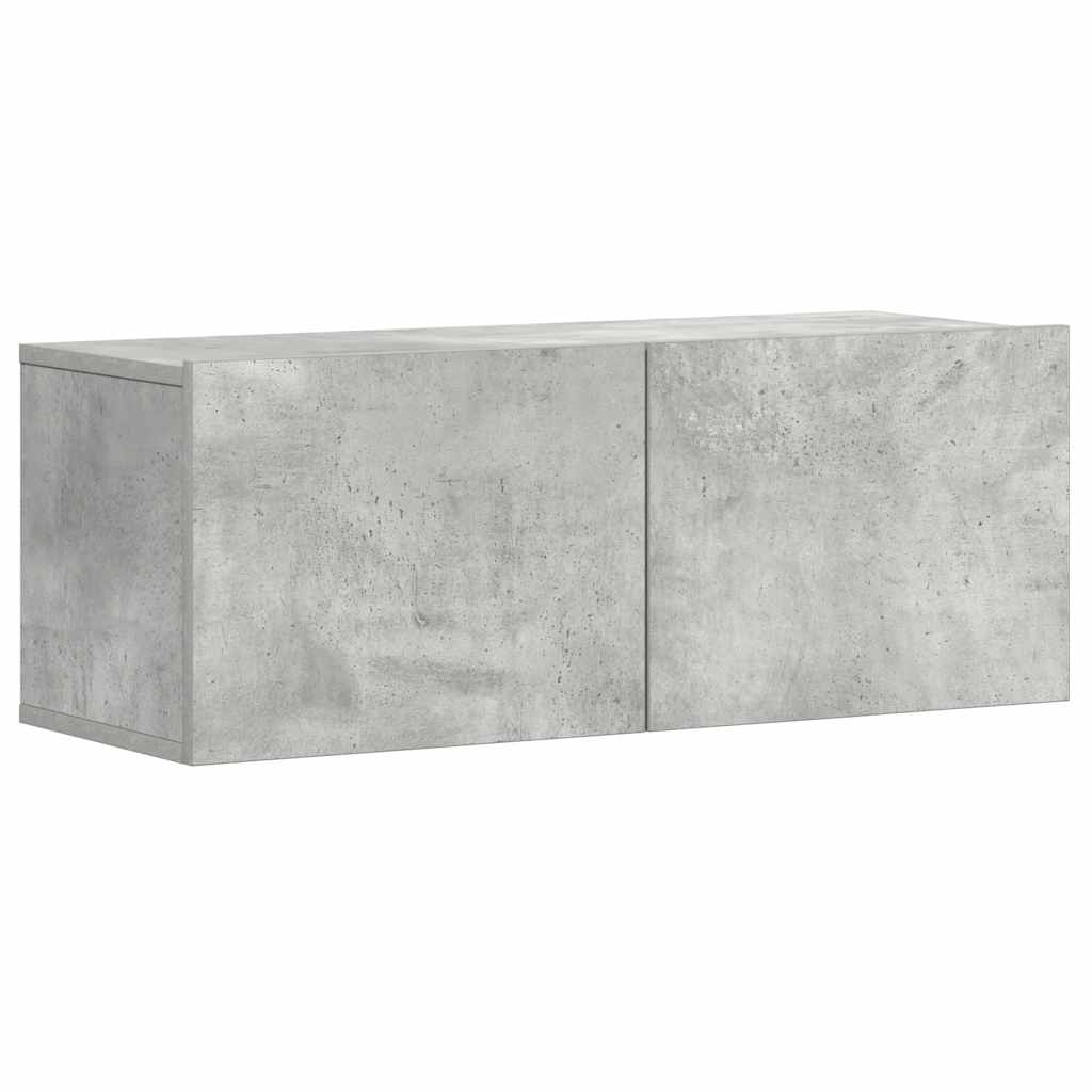 vidaXL Meuble TV 3 pcs. Gris béton Bois d'ingénierie
