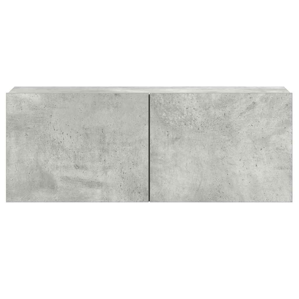 vidaXL Meuble TV 3 pcs. Gris béton Bois d'ingénierie