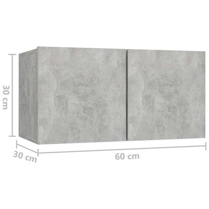 vidaXL 7-tlg. TV-Schrank-Set Betongrau Holzwerkstoff