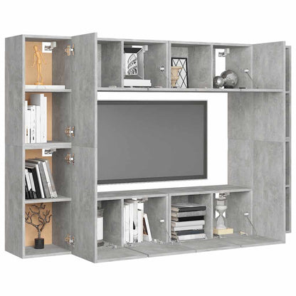 vidaXL Meuble TV 8 pcs Gris béton Aggloméré