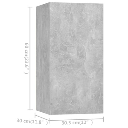 vidaXL Meuble TV 8 pcs Gris béton Aggloméré