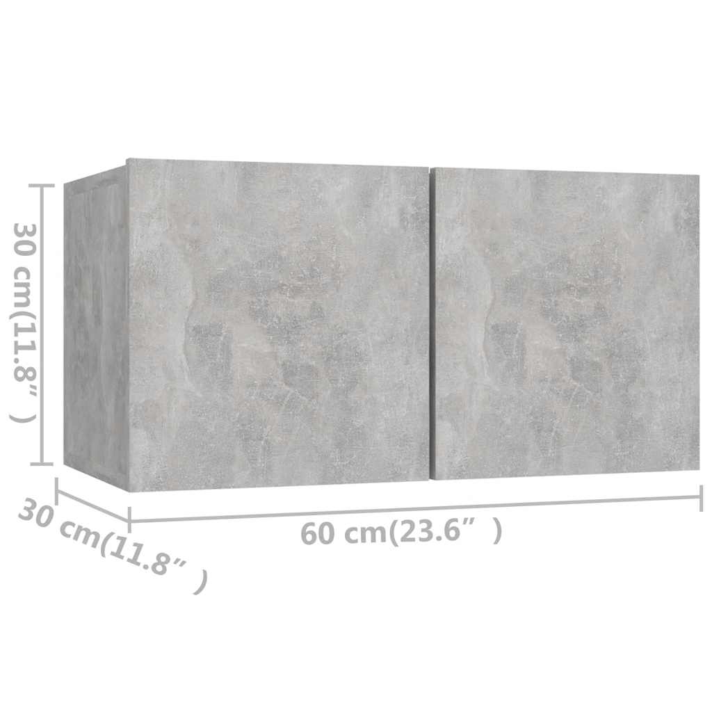 vidaXL Meuble TV 8 pcs Gris béton Aggloméré