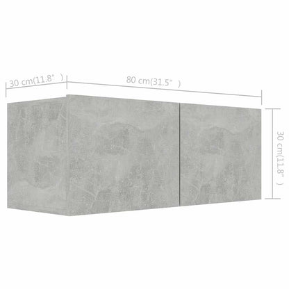 vidaXL Meuble TV 8 pcs Gris béton Aggloméré