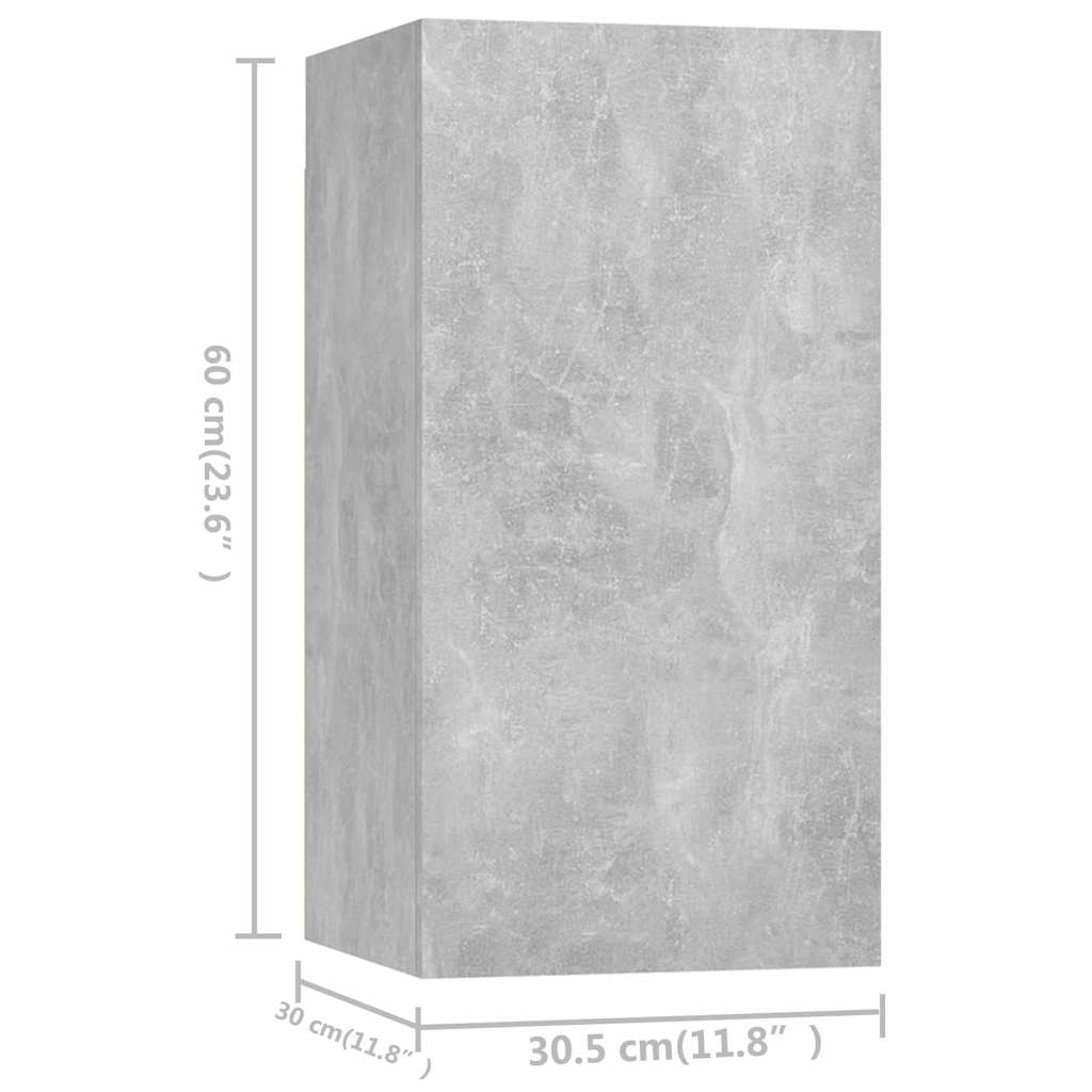vidaXL Meuble TV 8 pcs Gris béton Aggloméré