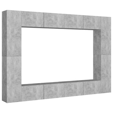vidaXL Meuble TV 8 pcs Gris béton Aggloméré