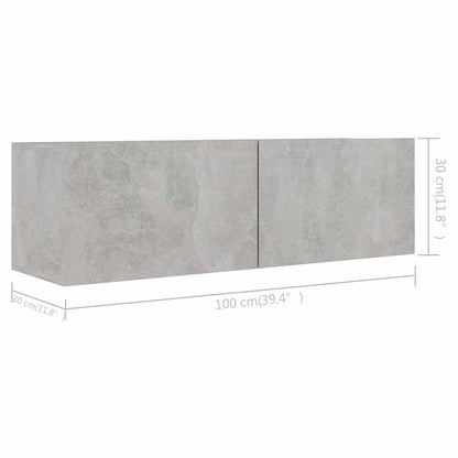 vidaXL Meuble TV 8 pcs Gris béton Aggloméré