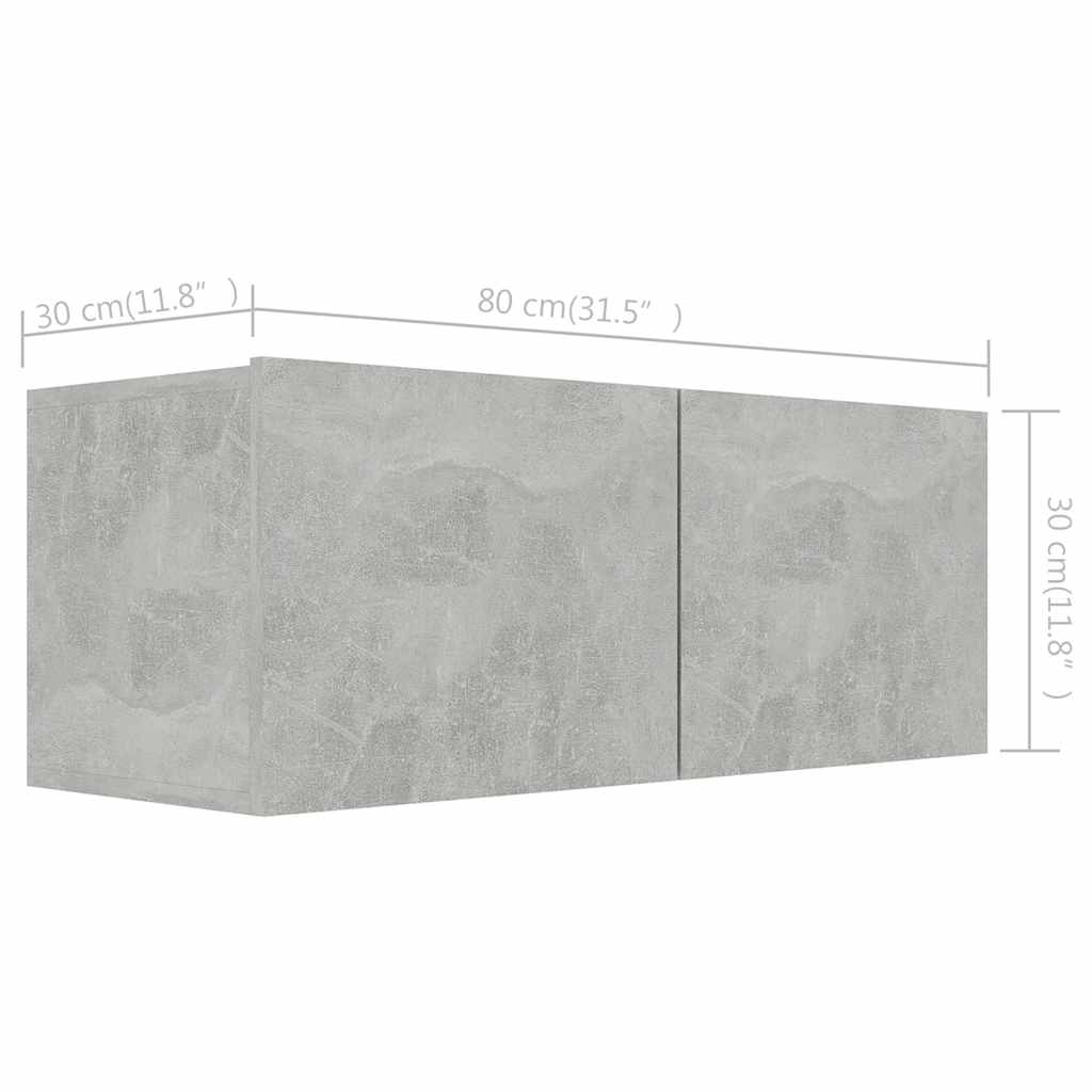 vidaXL Meuble TV 7 pcs Bois d'ingénierie Gris béton