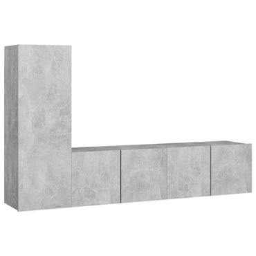 vidaXL Meuble TV 3 pcs. Gris béton Bois d'ingénierie