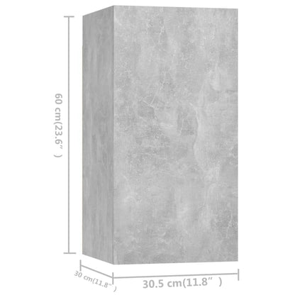 vidaXL Meuble TV 4 pcs Gris béton Aggloméré