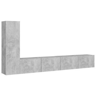 vidaXL Meuble TV 3 pcs. Gris béton Bois d'ingénierie