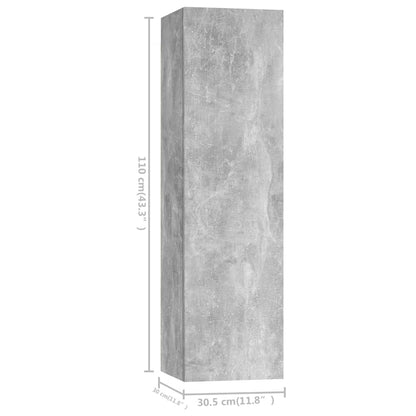 vidaXL Meuble TV 3 pcs. Gris béton Bois d'ingénierie