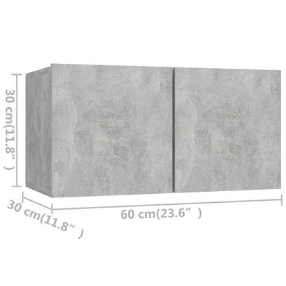 vidaXL Meuble TV 4 pcs Gris béton Aggloméré