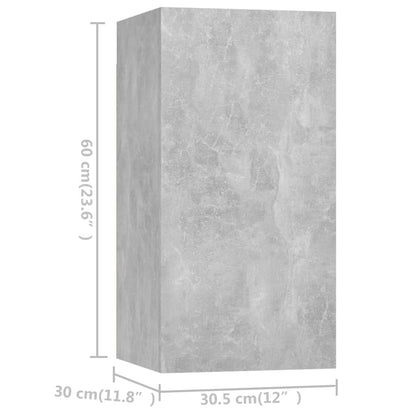 vidaXL Meuble TV 4 pcs Gris béton Aggloméré