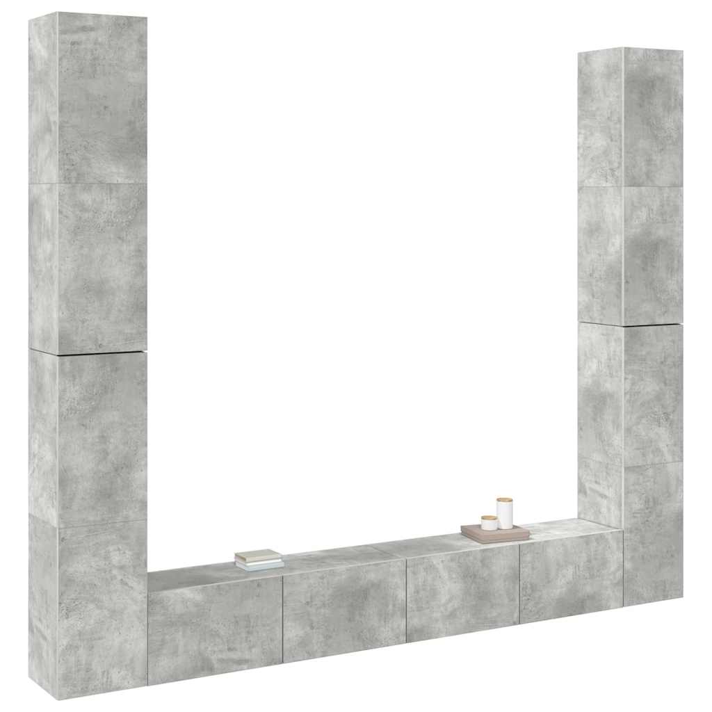 vidaXL Ensemble meuble TV 6 pcs Gris béton Aggloméré