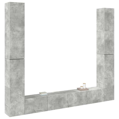 vidaXL Ensemble meuble TV 6 pcs Gris béton Aggloméré