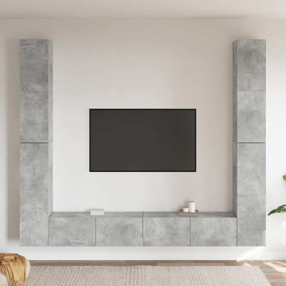 vidaXL Ensemble meuble TV 6 pcs Gris béton Aggloméré