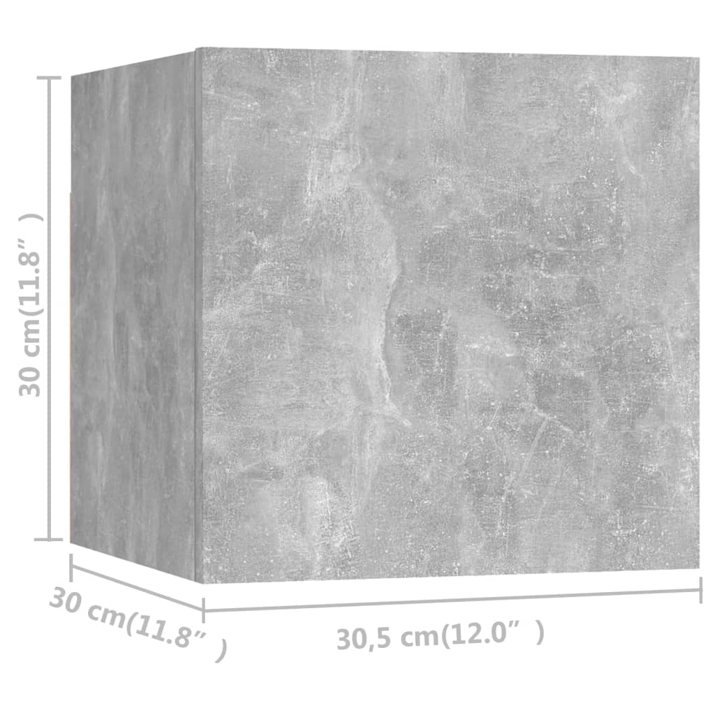 vidaXL 6-tlg. TV-Schrank-Set Betongrau Holzwerkstoff