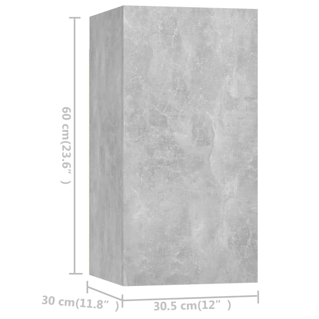 vidaXL Meuble TV 4 pcs Gris béton Aggloméré