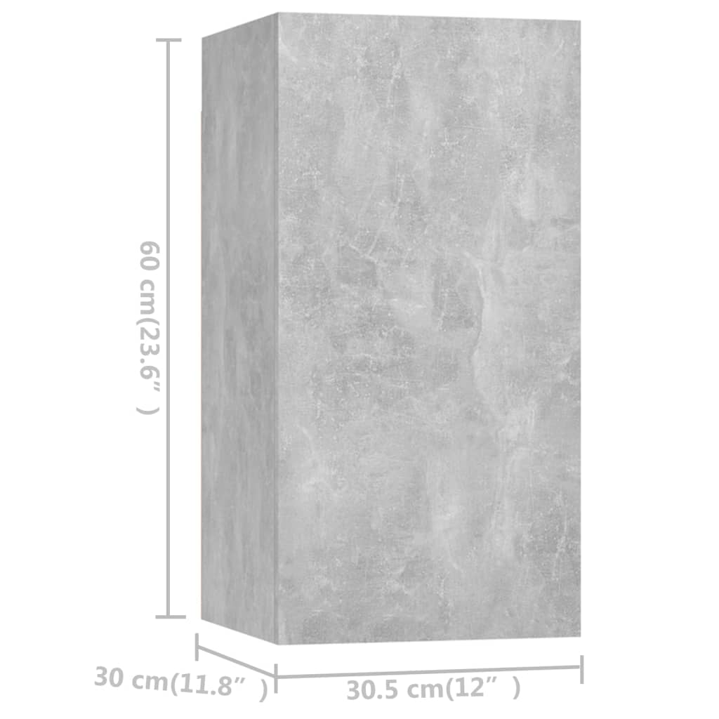 vidaXL Meuble TV 4 pcs Gris béton Aggloméré