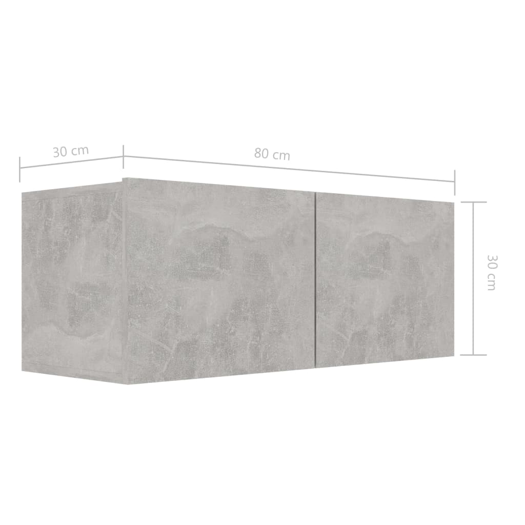 vidaXL Meuble TV 8 pcs Gris béton Aggloméré
