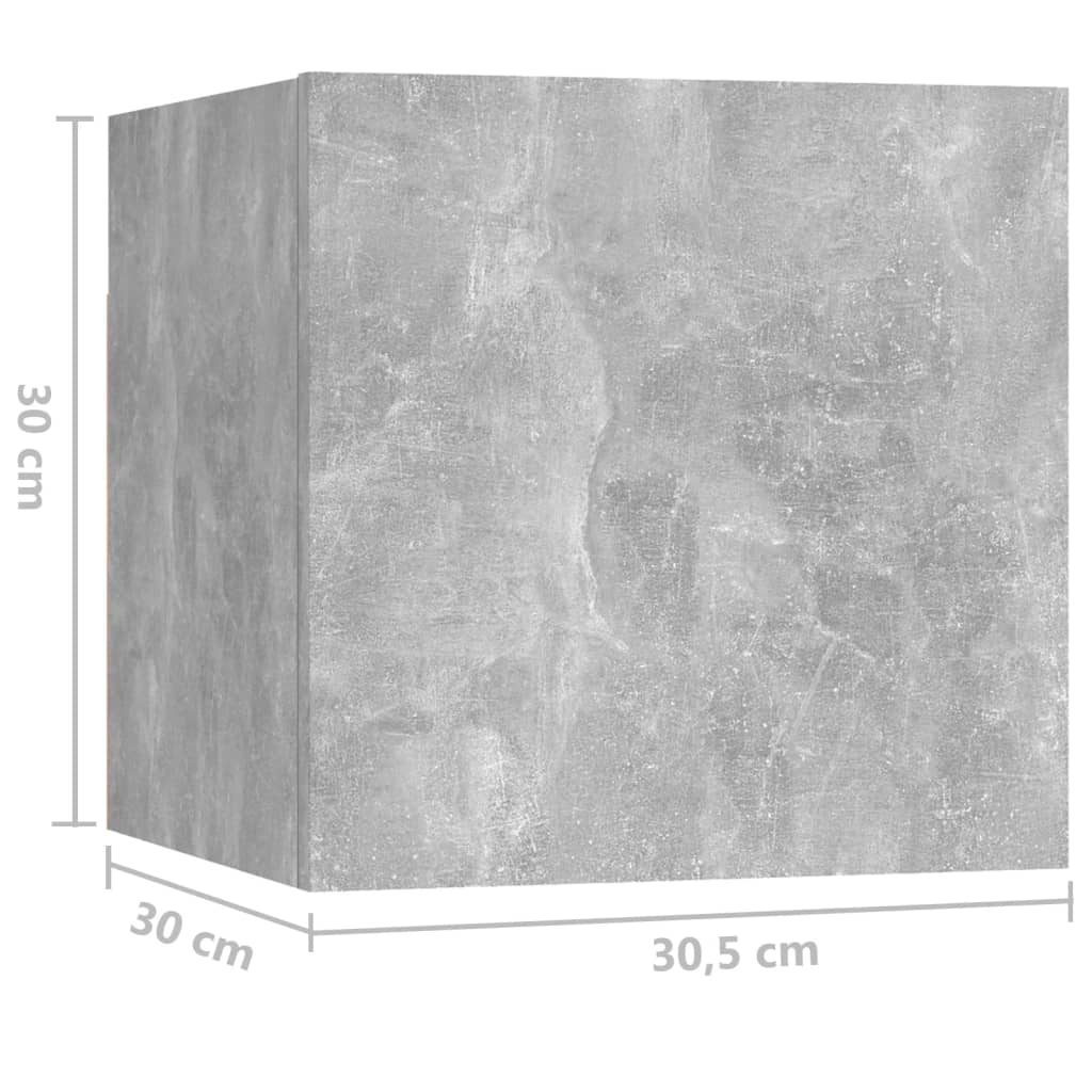 vidaXL Meuble TV 8 pcs Gris béton Aggloméré