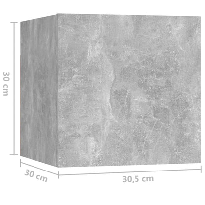 vidaXL Meuble TV 8 pcs Gris béton Aggloméré