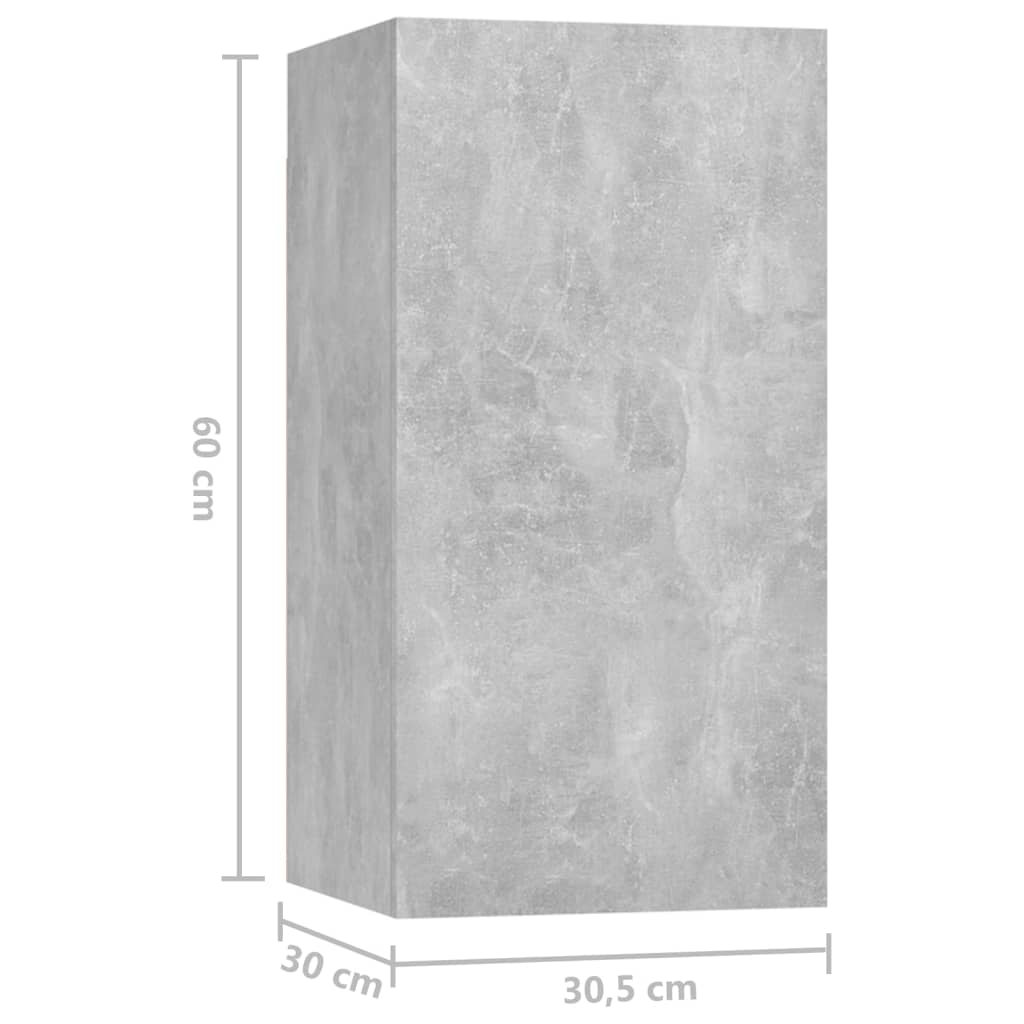 vidaXL Meuble TV 5 pcs Gris béton Aggloméré