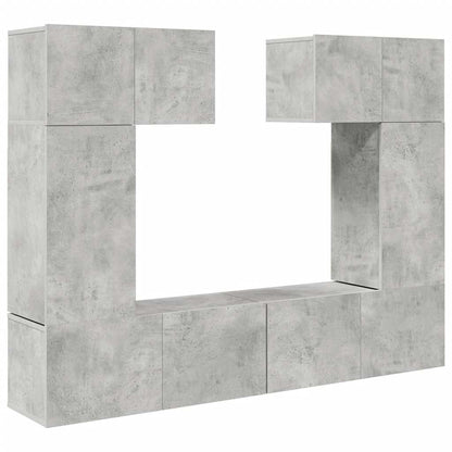 vidaXL Ensemble meuble TV 6 pcs Gris béton Aggloméré