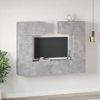 vidaXL Ensemble meuble TV 6 pcs Gris béton Aggloméré