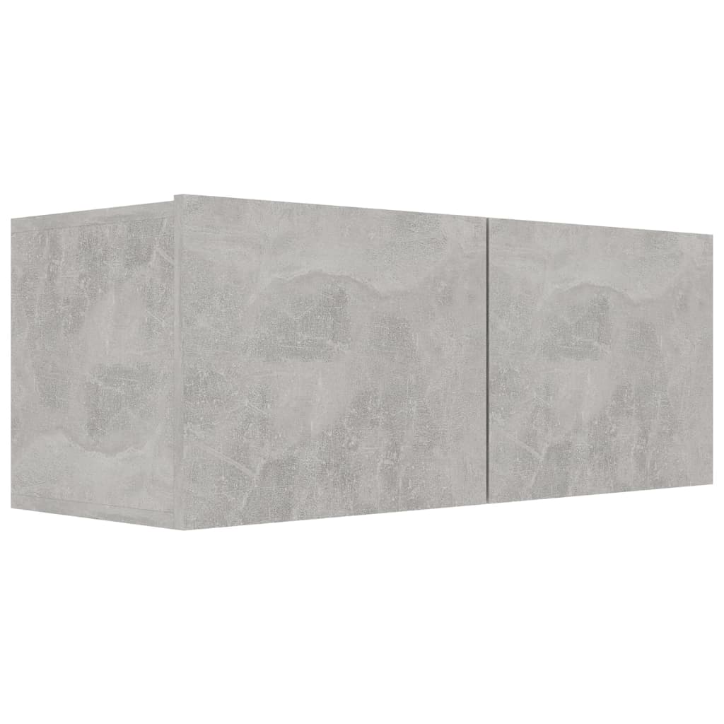 vidaXL Meuble TV, 2 pcs, gris béton, bois d'ingénierie