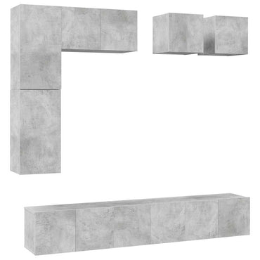 vidaXL Meuble TV 8 pcs Gris béton Aggloméré