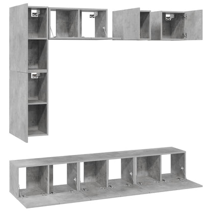 vidaXL Meuble TV 8 pcs Gris béton Aggloméré