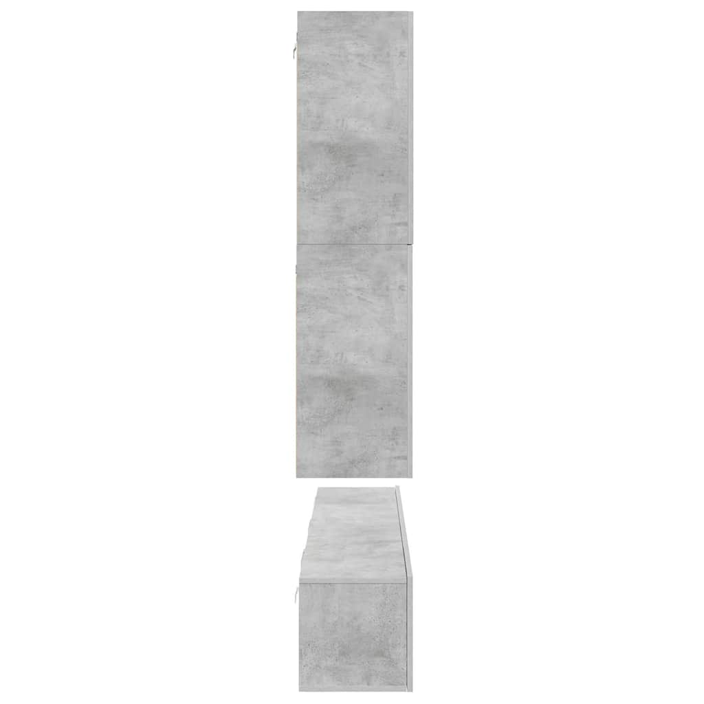 vidaXL Meuble TV 8 pcs Gris béton Aggloméré