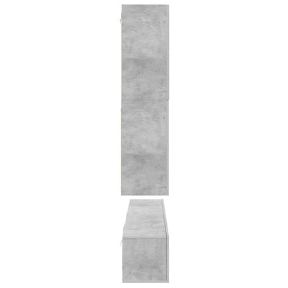 vidaXL Meuble TV 8 pcs Gris béton Aggloméré