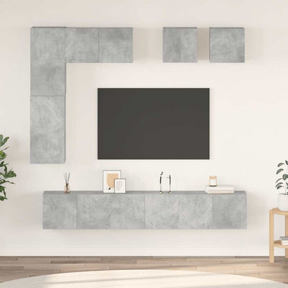 vidaXL Meuble TV 8 pcs Gris béton Aggloméré