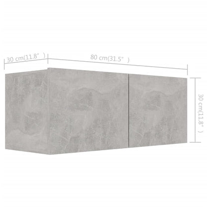 vidaXL Meuble TV 4 pcs Gris béton Aggloméré