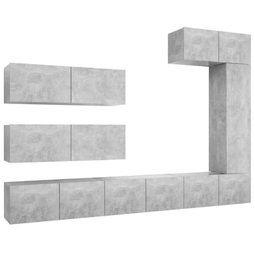 vidaXL Meuble TV 7 pcs Bois d'ingénierie Gris béton